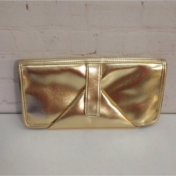 Estee Lauder Gold Clutch Purse Makeup Cosmetic Evening Bag - Picture 11 of 13